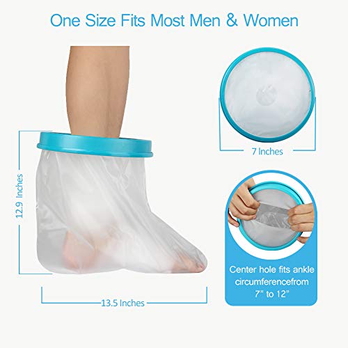 Upgoing Waterproof Foot Cast Cover, Reusable Ankle Wound Protector For Shower Bath, Adult Watertight Cast Bag For Surgery Foot, Ankle, Burns - 100% Waterproof [2023 Upgrade] #TOP3