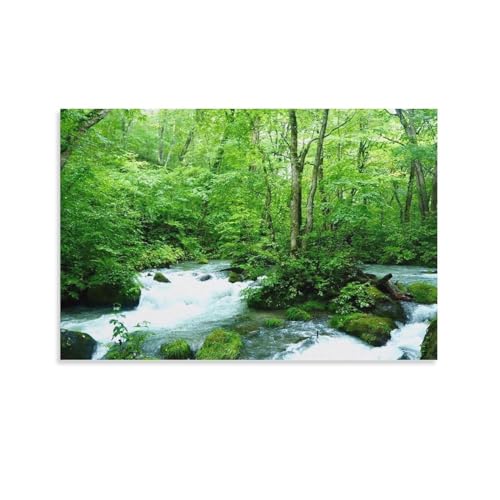 絵画 青森県 奥入瀬渓流インテリア 絵画 日本の風景写真 美しい自然の風景アートパネル 壁の絵 ポスター 壁掛け ソファの背景絵画 玄関 壁飾り 絵画 額無し 40x60cm