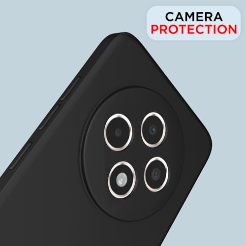 Image of Outlouders Back Cover for Oppo Reno 12F 5G | Camera Protection | Durable Soft Matte Silicone Bumper Case (Black)
