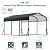 Hipicute 10' x 15' x 8.5' Heavy Duty Metal Carport with Galvanized Steel Roof, Steel Carport Kits Outdoor with Metal Roof, Galvanized Car Shelter for Tractors, Pickup, Boat, Car