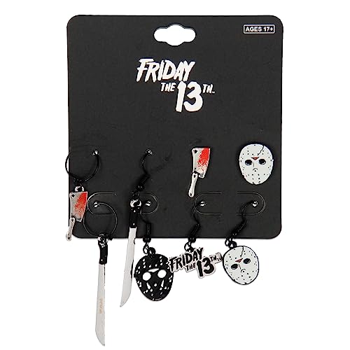 Friday The 13th Costume Jewelry Stud Dangle Closed Back Earrings Set 4 Pack4