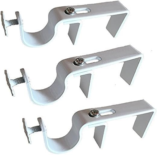 NONO Bracket – No Drill Curtain Rod Bracket for Vertical Blinds, Outside Mounted Blinds Clip On Attachment Set of 3 (White), No Drilling Required, Renter Friendly, Fits Rectangular Headrails