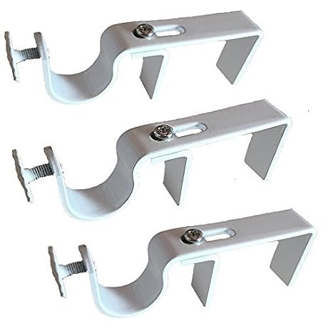 NONO Bracket – No Drill Curtain Rod Bracket for Vertical Blinds, Outside Mounted Blinds Clip On Attachment Set of 3 (White), No Drilling Required, Renter Friendly, Fits Rectangular Headrails