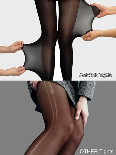 Extremely Durable Sheer Black Tights for Women Control Top Pantyhose with Reinforced Toes4