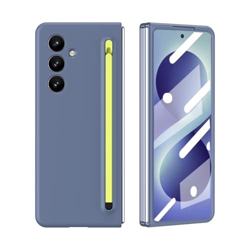 Samsung Galaxy Z Fold 8 �P�[�X�p�ϏՌ��d�b�P�[�X�AS �y���z���_�[�ƉB���L�b�N�X�^���h�t���A�����X�^�C���X�����h�~�X�N���[���v���e�N�^�[�d�b�J�o�[ �p(Blue-Green)
