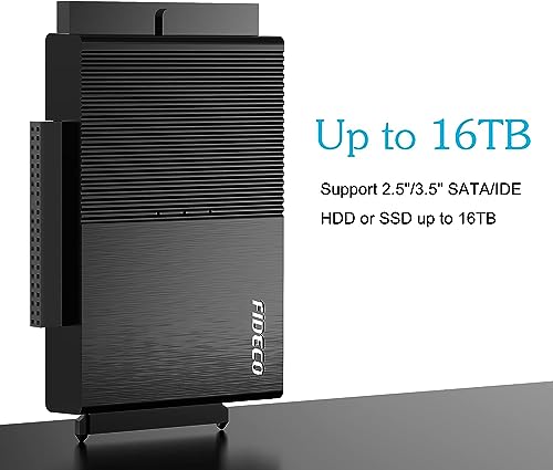 Image of FIDECO USB 3.0 to SATA or IDE Adapter, Hard Drive Adapter Cable Universal for 2.5 /3.5 inch SATA HDD /SSD & IDE HDD with 12V /2A Power Adapter