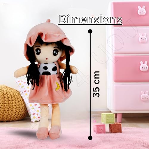 Image of Fun4you Candy Anushka Doll Princess (35 cm) Multicolour Stuffed Soft Doll for Girls | Adorable Plush Toy | Perfect Cuddly Companion for Kids | Ideal Gift for Birthdays and Special Occasions (Pink)