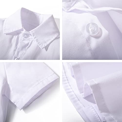 Image of Nwada Boys Suit Toddler Dress Clothes Shirt with Bow Tie, Dress Pants Sets Kids Gentleman Outfit suits
