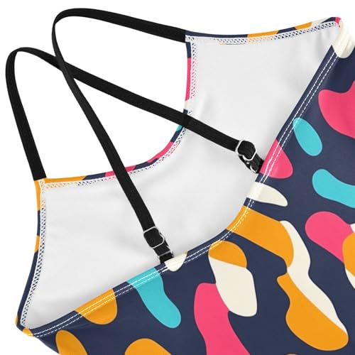 KLL Modern Leopard Pattern Toddler Girl 1 Piece Swimsuits Beach Swimwear Adjustable Shoulder Strap Cute4