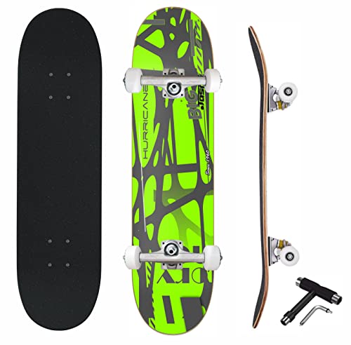 Jaspo Big Bang 7 Layer Teak Wood Skateboard (31”X8”) Double Kick Concave Design (Suitable for Age Group Above 8 Years)-Made in India.