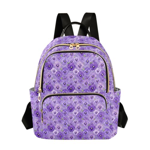 Sac à dos décontracté Wudan S-M aux pensées violettes pour votre trajet quotidien