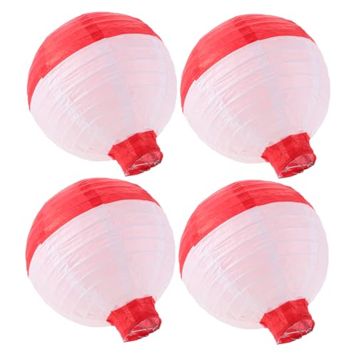Luxshiny 4pcs Ocean Theme Fishing Lanterns Creative Buoy Fish Basket Paper Lampshade for Birthday Decorations Lightweight Hanging Decor for Nautical Parties Home Decor