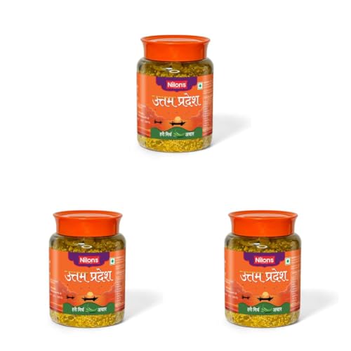 Image of Nilon's Uttam Pradesh Green Chilli Pickle (475g) Homemade Hari Mirch Ka Aachar | Spicy Pickle in Authentic UP Style with Green Chilli, Mustard Oil & Spices Mixed with No Added Artificial Colour