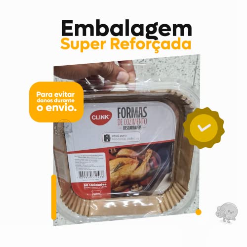 Papel Descartável Forro Antiaderente para Fritadeira Airfryer Modelo QUADRADO GRANDE Kit c/ 50 pçs M