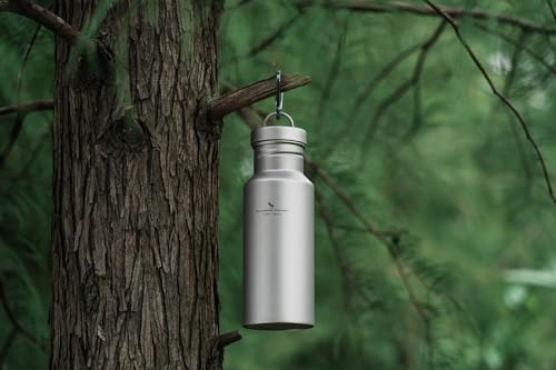 iBasingo 400ml Titanium Water Bottle, Ultralight Single Layer Cycling Drinking Flask, Leak-Proof, Wide Mouth for Outdoor Camping Sport Hiking Picnic Climbing Running Backpacking, Non-coating Ti3251D - Image 8