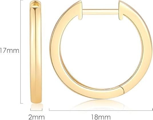 14K Gold Huggie Hoop Earrings for Women - Small Minimalist Earrings