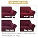 H.VERSAILTEX High Stretch 2 Piece Loveseat Couch Covers Furniture Protector Sofa Cover Suit for T Cushion/Box Cushion, Durable and Thick Spandex Stretch Fabric Soft Slipcover - Loveseat, Burgundy Red