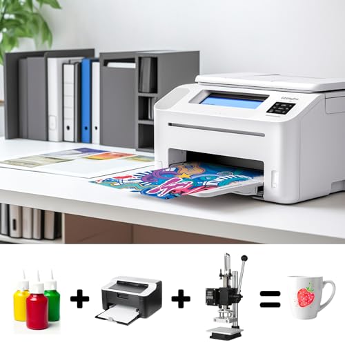 VHUTOU 100 Blatt Sublimationspapier A4, 29.7 * 21cm Format 120 g/m² Sublimation Paper zum Heißpressen für Baumwolle T-Shirt Tassen