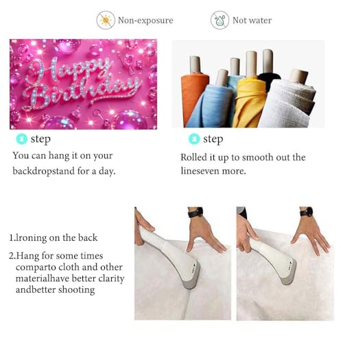 Image of Pink Happy Birthday Backdrop for Women Hot Pink Happy Birthday Banner-70.8x43.3 inch Reusable Birthday Party Decorations