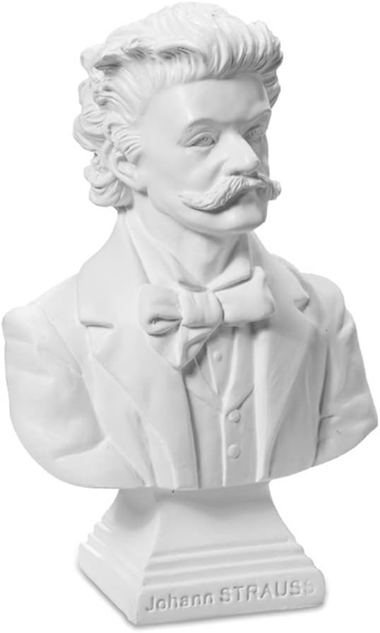 impexit Reproducción en resina Busto de Johann Strauss Blanco 13/8,5/5,5 cm