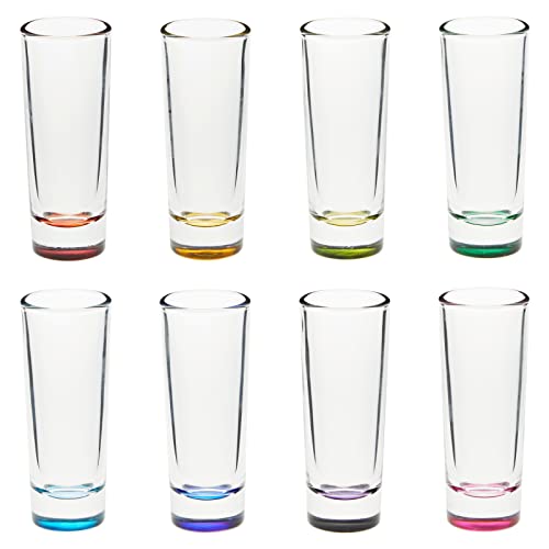Juvale 24 Pack 2 Oz Colorful Shot Glasses Bulk Set For Tequila, Whiskey, Vodka, Liqueurs, 8 Rainbow Colors #TOP4