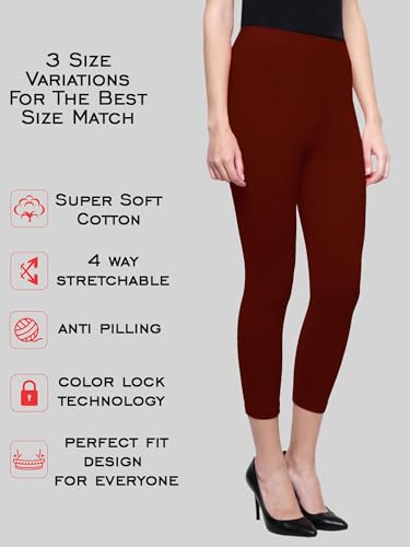 Image of Saundarya Calf Length Leggings for Women Sizes: Small Size (S /M) for 26-30 inches Waist, Regular Size (L /XL) for 30-36 inches Waist and Plus Size (2XL /3XL) for 36-40 inches Waist