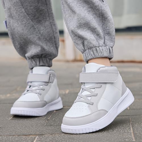 Toddler Boys Running High Top Sneakers Girls Shoes Casual Lightweight Walking Kids Gym Shoes Grey 74