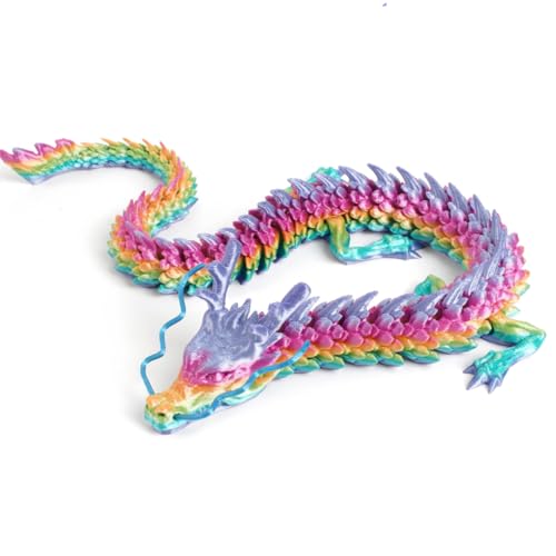 FOLANDO Dragón impreso en 3D, figura de dragón de 45 cm, impresión 3D, articulaciones flexibles, decoración del hogar, decoración de escritorio, decoración de oficina, dragón de cristal, regalo (color