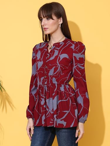 Image of Sheetal Associates Women's Top Shirt Stylish Trendy for Girls | Floral Printed Top | Lightweight Day Comfort