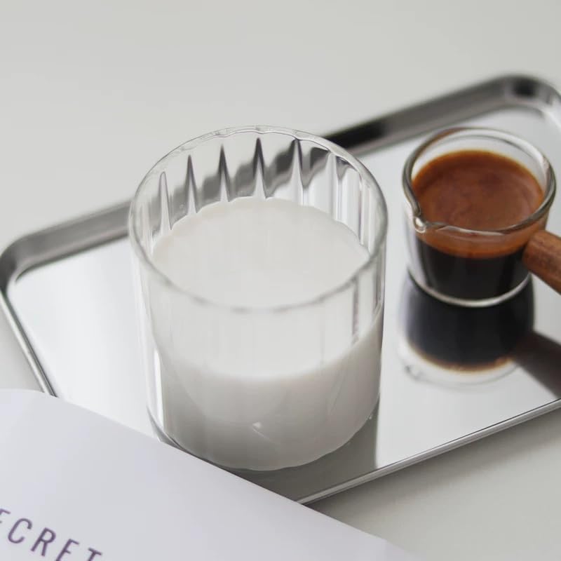 Miniatura 3 de 4 vasos de vidrio helado de 12 onzas, 11.8 fl oz, vidrio transparente grueso para agua, cristalería vintage para cafetería, bar, vaso de agua para