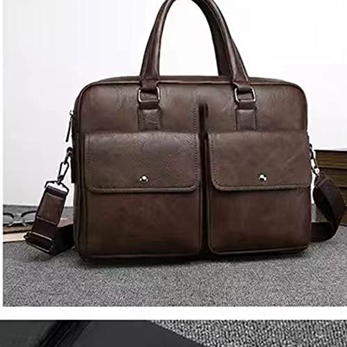 Briefcases Messenger Bags Laptop Bag Men Bag Genuine Leather MenBriefcases Shoulder Messenger BagComputer Handbags Brown Office Bags3