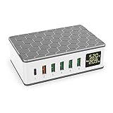 GERALD USB Laden Station mit Mehreren AnschlüSsen und 20 W PD 2.0 Typ-C USB LadegeräT...