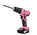 Apollo Tools Powerful Lightweight Cordless Drill, 10.8 Lithium Ion Battery with 30-Piece Accessory Drill Bit Set - Pink Ribbon - Pink- DT4937P
