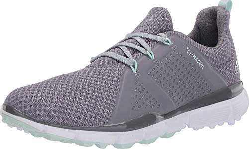 adidas Women's W Climacool CAGE Golf Shoe, Grey Three/Dash Green/Grey Four, 8 Medium US