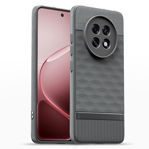 Image of Pikkme Back Cover for Oppo F31 Pro Plus 5G Camera Protection 3D Hexa Cube Design Silicone Protective Bumper Case (Grey)