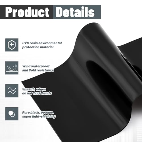 Image of Juexica 96 x 96 Inch Black PVC Strip Door Curtain Kit, Heavy Duty Waterproof Door Curtain for Walk-in Cooler, Freezer, Warehouse & Garage, Hurricane Shutters, Energy Saving and Easy Install(Black)