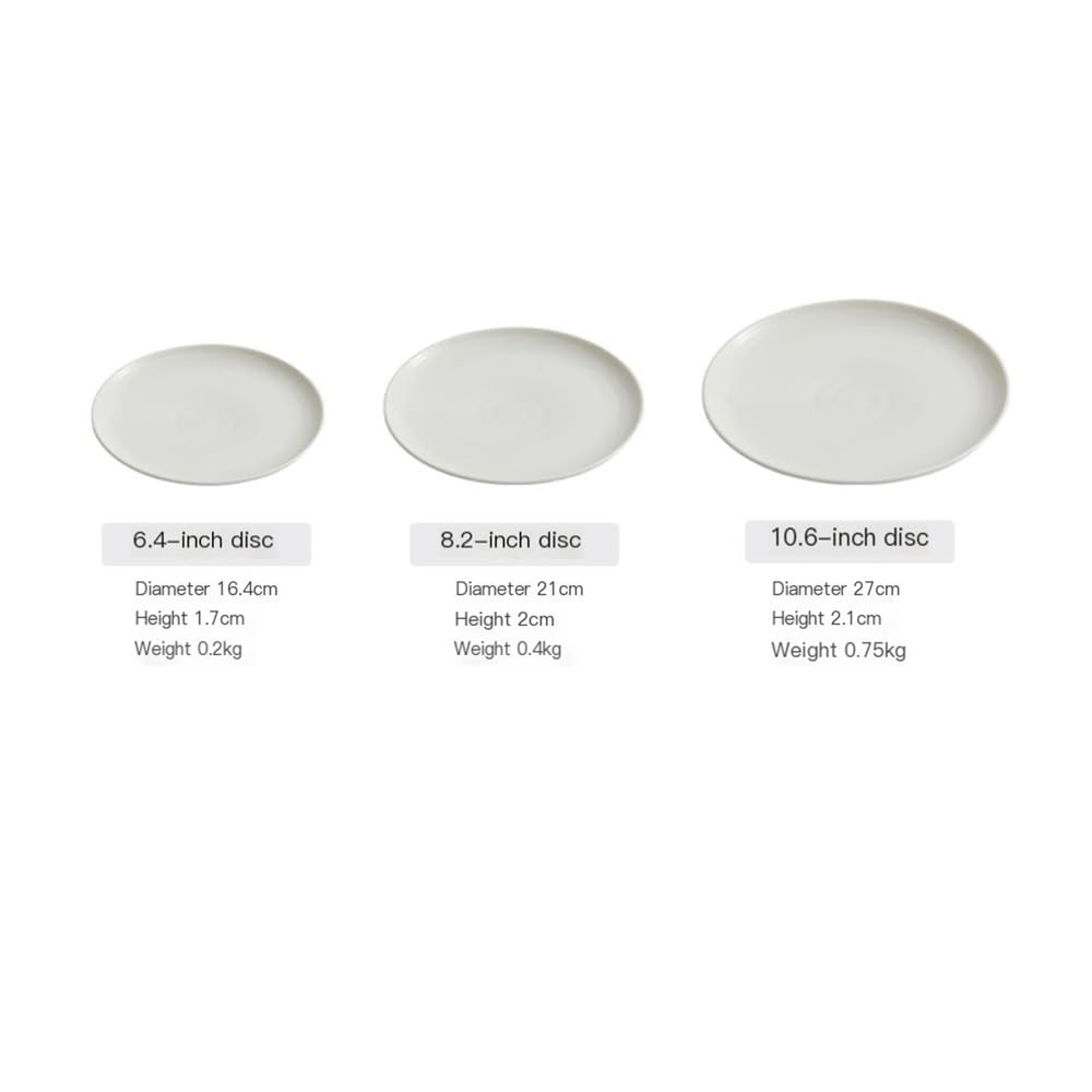 Talerze Obiadowe Białe porcelanowe talerze obiadowe, ceramiczne płytkie naczynia do deserów i serwowania(6.4inch)