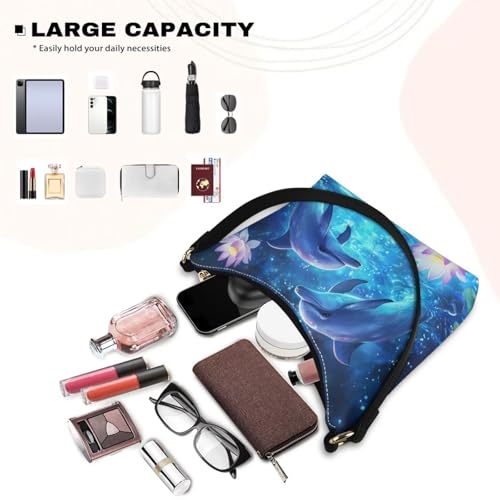 Image of Handbag for Women Leather Underam Shoulder Bag with Zipper Fashion Work Purse Waterproof Travel Wallet