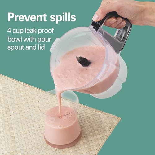 Hamilton Beach Stack & Snap 4-Cup Mini Food Processor & Vegetable Chopper, 250 Watts, for Slicing, Shredding, and Puree, Black (70510) by Hamilton Beach - Image 3