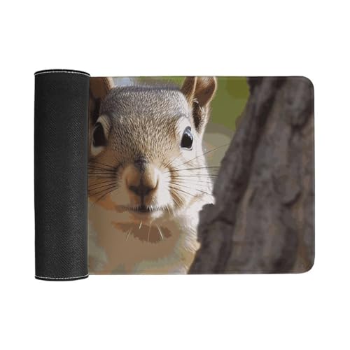 Mouse Pad Squirrel in The Tree blanco con base antideslizante miniatura 3