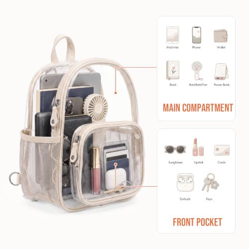 crawing Mini Clear Backpack for Stadium Events Anti-Theft Small Festival Transparent bag with Fan Holder for Concerts, Rave - image 5