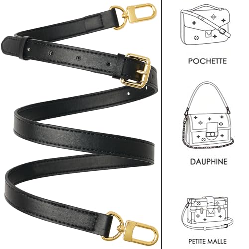 Image of Genuine Vachetta Leather Crossbody Strap Genuine Leather Adjustable Replacement Strap for Shoulder Bag Handbag Purse