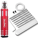 DULIWO Prime Model Scriber Gundam Resin Carved Scribe Line Hobby Cutting Tool Chisel, 7 Model Chisel Blades (0.1/0.2/0.4/0.6/0.8/1.0/2.0mm) with Rubber Cap + Carving Masking Tape 3mmx20m (Red)