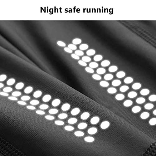 Calças de ioga 3/4 de comprimento feminino, leggings esportivas de cintura alta com controle de barr