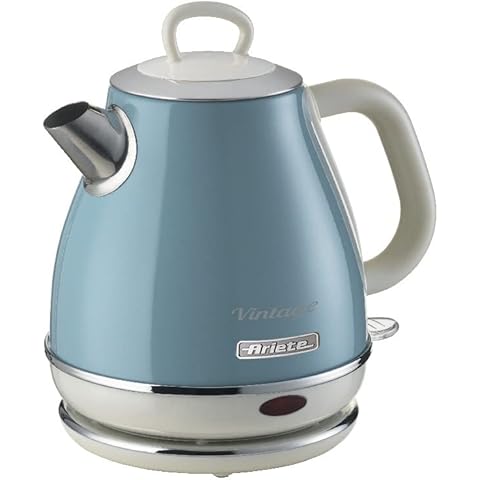 Ariete 2868 LB Vintage Cone Style Small 1 Litre Electric Kettle Unique Retro - 360 ° cordless base and Auto shuts off, 20 cm x 21 cm x 15.50 cm (Light Blue) Cover