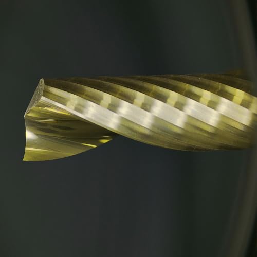Image of Tools Solid Carbide CNC Spiral Single Flute End Mill -ZrN Coating for Acrylic Plate Aluminum, Wood, Plastic, Brass, Copper Cutting - 1 /4 Diameter 1 /4 inch