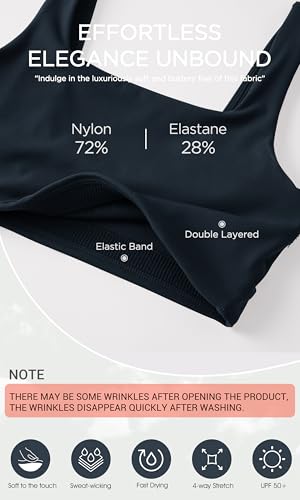 Image of ODODOS Square Neck Sports Bra for Women Wirefree Non Padded Yoga Tank Workout Crop Tops