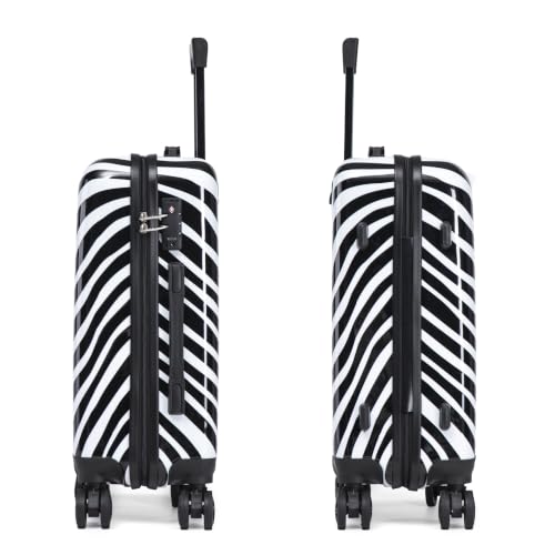 Image of InUSA Zebra Print 20-Inch Carry-on Hardside Spinner Luggage and TSA Lock