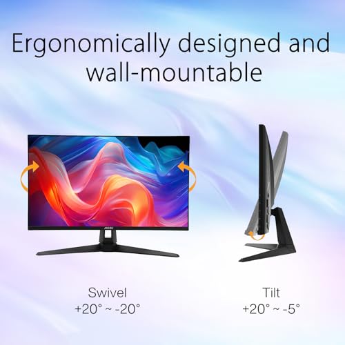 Image of ASUS TUF 27 inch Gaming Monitor, QHD (2560 x 1440), Fast IPS, 180Hz, 1ms, 130% sRGB, G-SYNC, ELMB Sync, HDR 10, Anti-Glare, Speakers, VESA Mountable, 1xDisplayPort, 2xHDMI, Swivel /Tilt Adjustment Stand