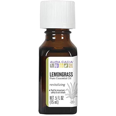 Aura Cacia Essential Oil, Inspiring Lemongrass, 0.5 fluid ounce, Packaging May Vary Cover